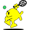 Fish serving a round of tennis