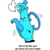 This is a very cute drawing of an angry teapot, steam coming out of the lid. Below is Ephesians 4:26 &quot;Don't let the sun go down on your anger.&quot;
