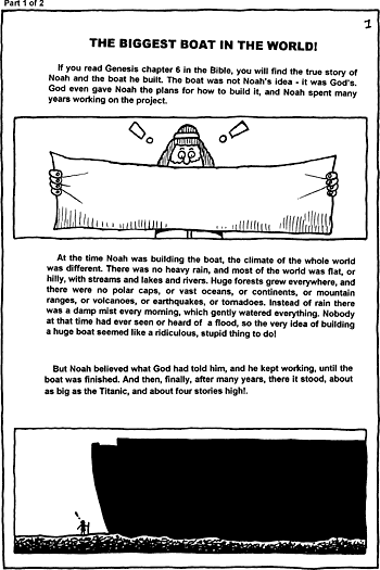 Sunday School Activity Sheet: The Biggest Boat in the World ( 1 of 2 )