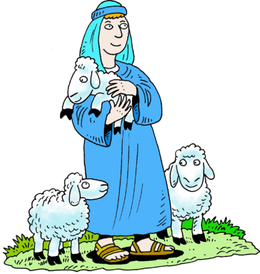 Image: Standing Shepherd in Blue Robe | Shepherd Image 