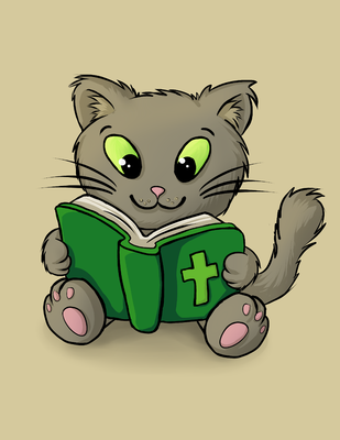 Cat Reading Bible