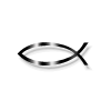 Shiny black Christian fish symbol