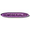 Purple button with the word 'Homosexuality'