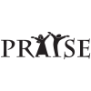 Word "Praise" with the I and A replaced with a man and woman praising