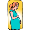 Pregnant woman embracing her belly