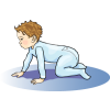 An clipart of a baby crawling.