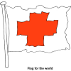 Clip Art of White Flag wit Red Cross