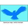 Clip Art silhouette of bird with outstretched wings