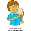 Boy holding Ostrich Egg - No one makes an egg like the Originator of eggs