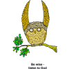 Owl With Raised Wings - Be wise - listen to God