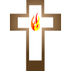 Cross with flame