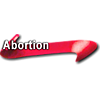 Red button with the word 'Abortion'