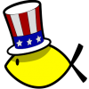 Fish with uncle sam hat