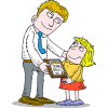 Adult Giving Child Certificate | School Clip Art