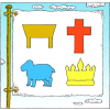 Flag Manger Cross Lamb Crown | Psalms Clip Art