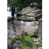 This is a photograph of a boulder with the words "GOD IS OUR ROCK" on it. Good church bulletin material!