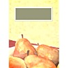 This is a water color image of pears in a bowl. There's a place at the top of the image to place your own words for church bulletin use.
