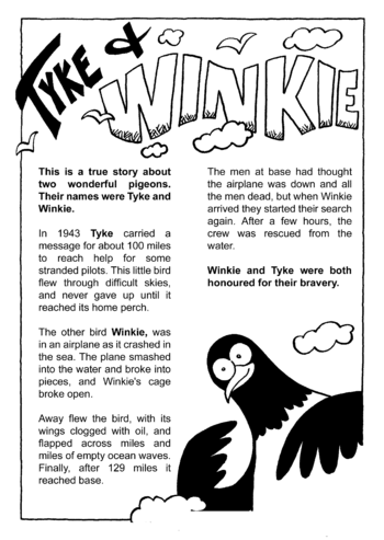Sunday School Activity Sheet: Tyke & Winkie