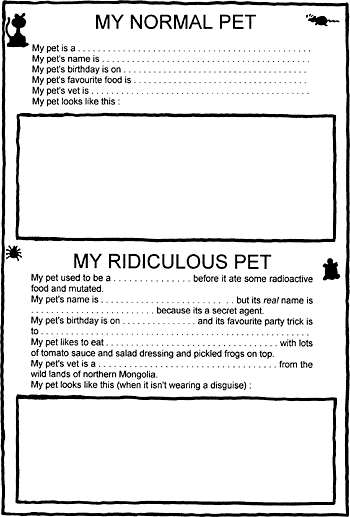 Sunday School Activity Sheet: My Pets