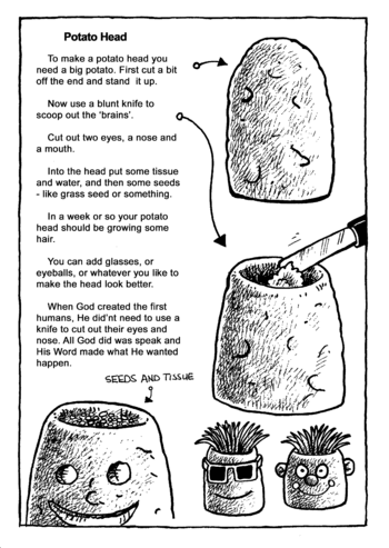 Sunday School Activity Sheet: Potatoe Head