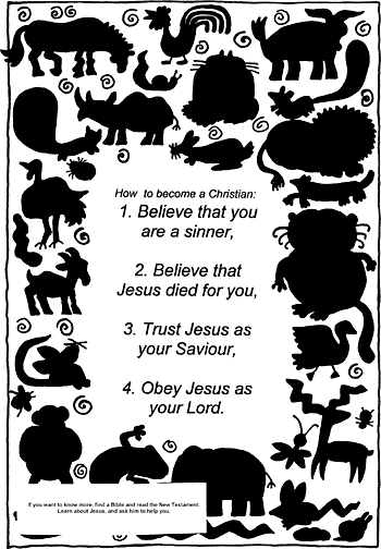 Sunday School Activity Sheet: How to Become a Christian