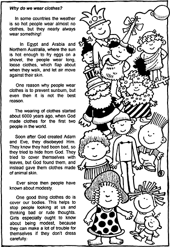 Sunday School Activity Sheet: Why Do We Wear Clothes