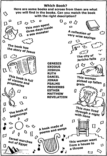 Sunday School Activity Sheet: Which Book?