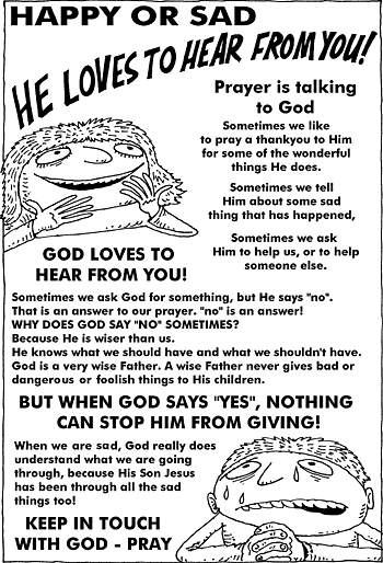 Sunday School Activity Sheet: Happy or Sad - God loves to hear from you!