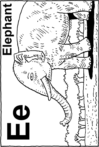 Sunday School Activity Sheet: E - Elephant