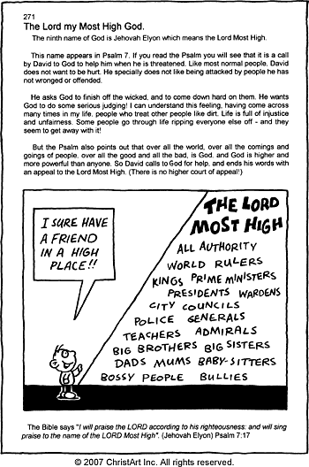 Sunday School Activity Sheet: 271 - The Lord my Most High God
