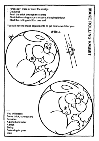 Sunday School Activity Sheet: Make Rolling Rabbit