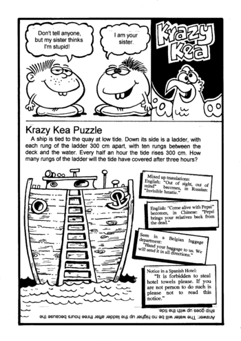 Sunday School Activity Sheet: Krazy Kea