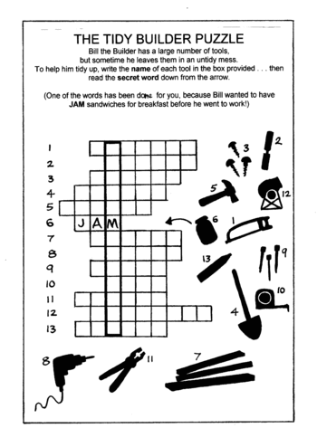 Sunday School Activity Sheet: The Tidy Builder Puzzle