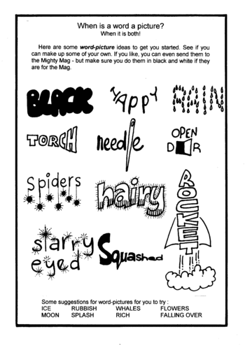 Sunday School Activity Sheet: MMag 071 Word pictures