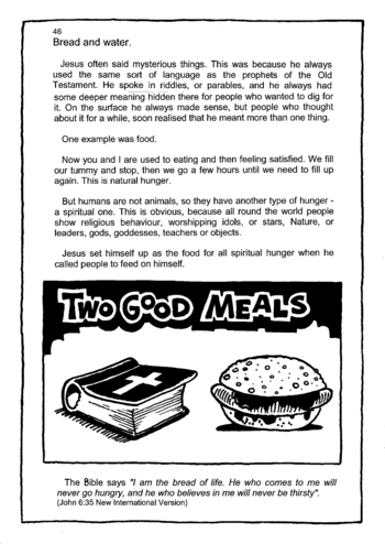 Sunday School Activity Sheet: 046 - Bread and water