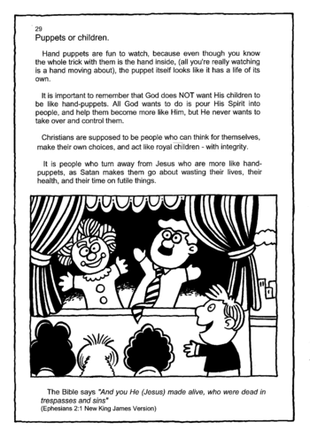 Sunday School Activity Sheet: 029 -  Puppets