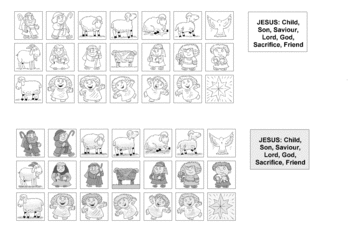 Sunday School Activity Sheet: Nativity Characters Cutouts - 03