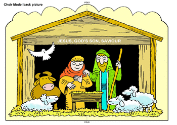 Sunday School Activity Sheet: Caroling Craft - back - color
