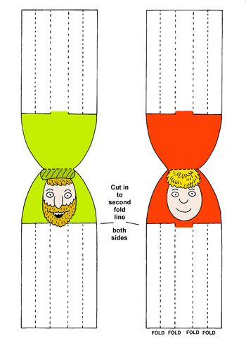 Sunday School Activity Sheet: Cone Figures - heads- color