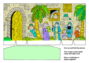 Sunday School Activity Sheet: Bethlehem Entry Craft - background - color
