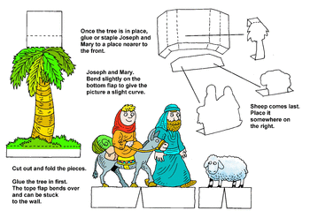 Sunday School Activity Sheet: Bethlehem Entry Craft - foreground - color