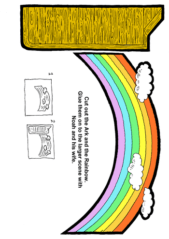 Sunday School Activity Sheet: #1 - Noah Craft - cut out - color
