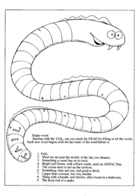 Print-Ready Handout: Snake Word
