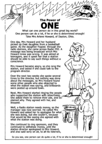 Print-Ready Handout: Story The Power of One